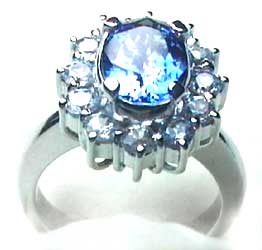 Diamond Blue Sapphire ring